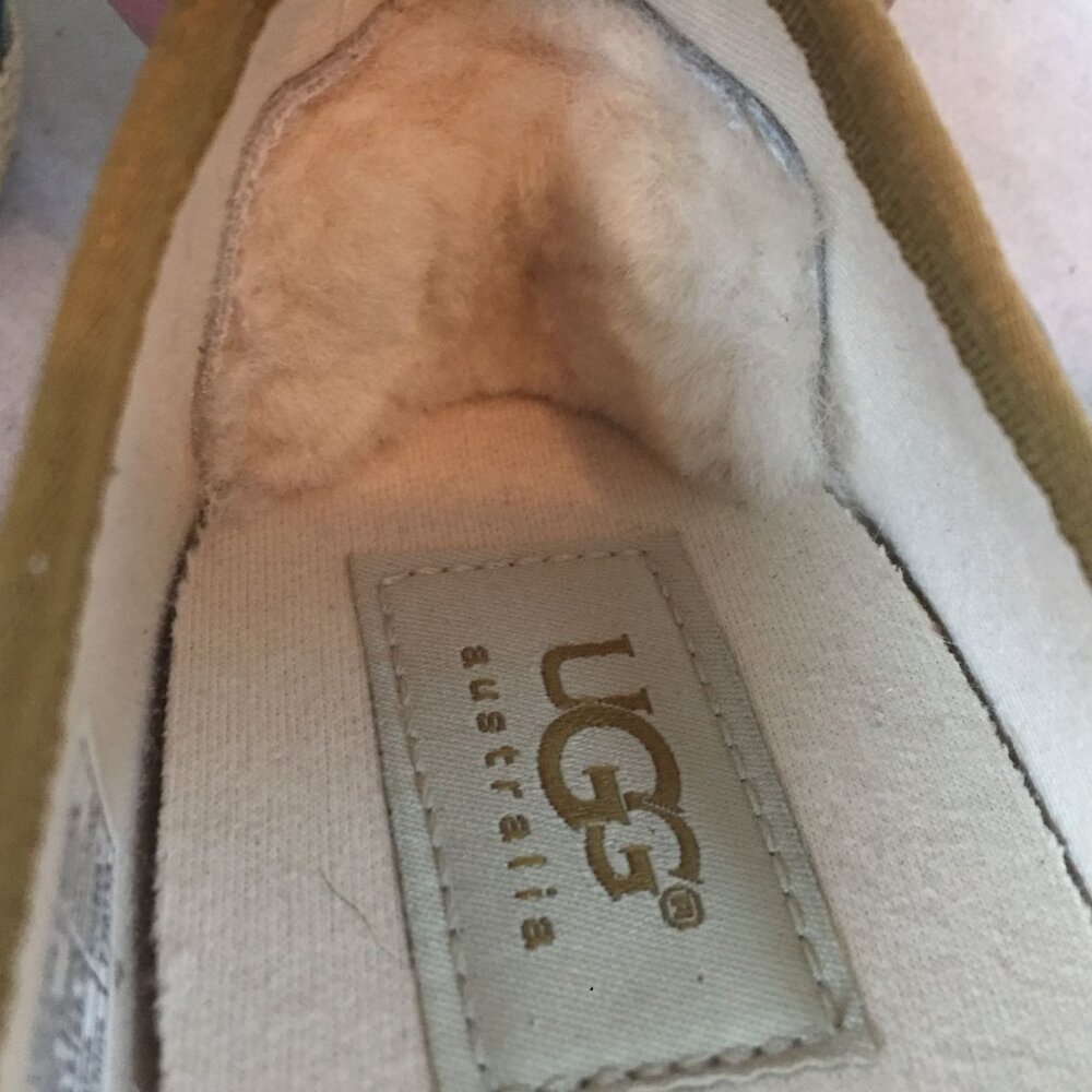 UGG Australia Womens 8.5/39.5 Espadrille Flats Green Navy Pattern Canvas Slip-On - Picture 3 of 8